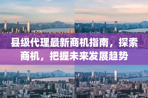 县级代理最新商机指南，探索商机，把握未来发展趋势