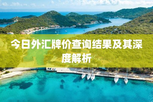 今日外汇牌价查询结果及其深度解析