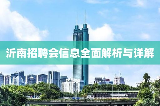 沂南招聘会信息全面解析与详解