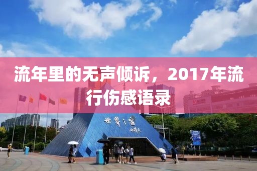 流年里的无声倾诉，2017年流行伤感语录