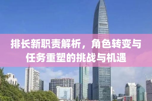 排长新职责解析，角色转变与任务重塑的挑战与机遇
