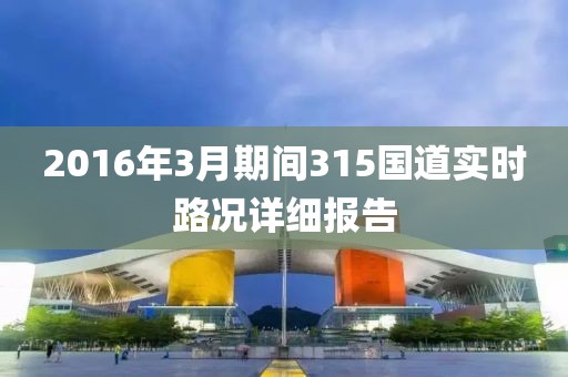2016年3月期间315国道实时路况详细报告