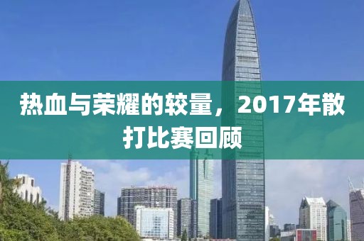 热血与荣耀的较量，2017年散打比赛回顾
