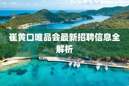 崔黄口唯品会最新招聘信息全解析