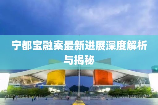 宁都宝融案最新进展深度解析与揭秘