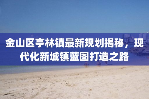 金山区亭林镇最新规划揭秘，现代化新城镇蓝图打造之路