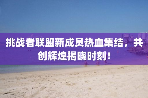 挑战者联盟新成员热血集结，共创辉煌揭晓时刻！