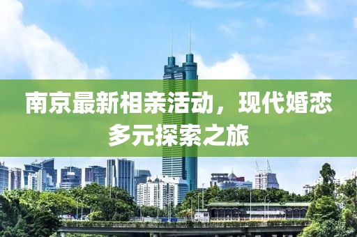 南京最新相亲活动，现代婚恋多元探索之旅