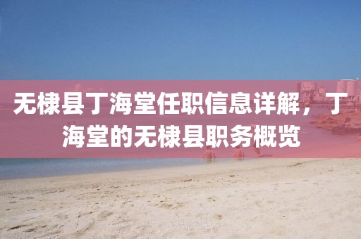 无棣县丁海堂任职信息详解，丁海堂的无棣县职务概览