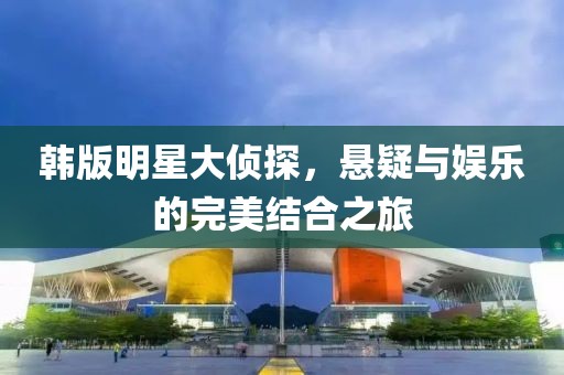 韩版明星大侦探，悬疑与娱乐的完美结合之旅