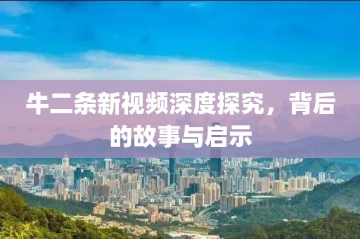牛二条新视频深度探究，背后的故事与启示