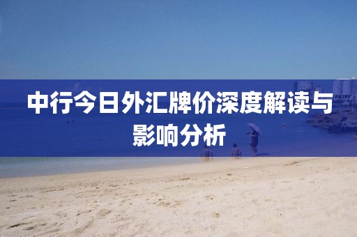 中行今日外汇牌价深度解读与影响分析