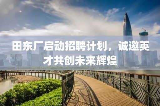 田东厂启动招聘计划，诚邀英才共创未来辉煌