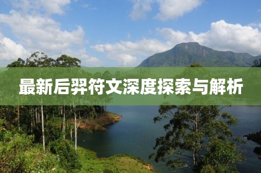 最新后羿符文深度探索与解析