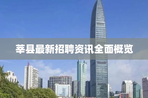 莘县最新招聘资讯全面概览