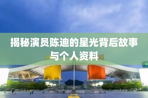 揭秘演员陈迪的星光背后故事与个人资料