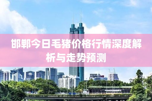 邯郸今日毛猪价格行情深度解析与走势预测