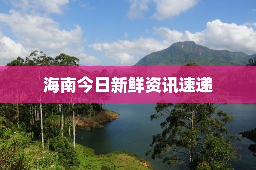 海南今日新鲜资讯速递