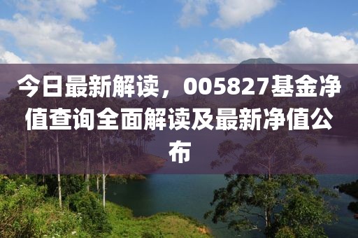今日最新解读，005827基金净值查询全面解读及最新净值公布