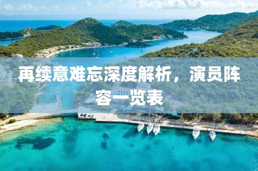 再续意难忘深度解析，演员阵容一览表