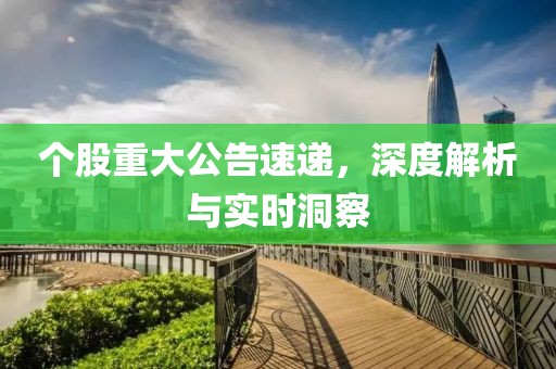 个股重大公告速递，深度解析与实时洞察