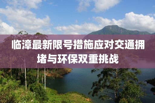 临漳最新限号措施应对交通拥堵与环保双重挑战