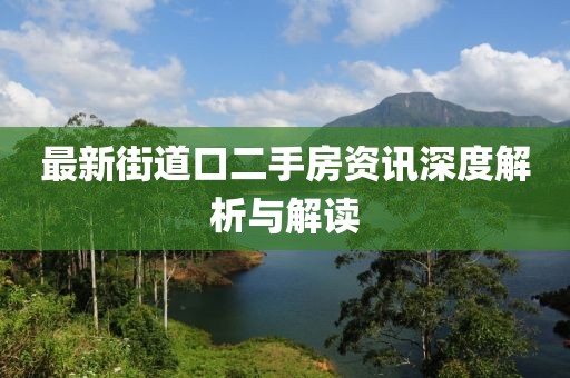 最新街道口二手房资讯深度解析与解读