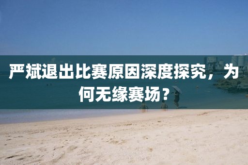 严斌退出比赛原因深度探究，为何无缘赛场？