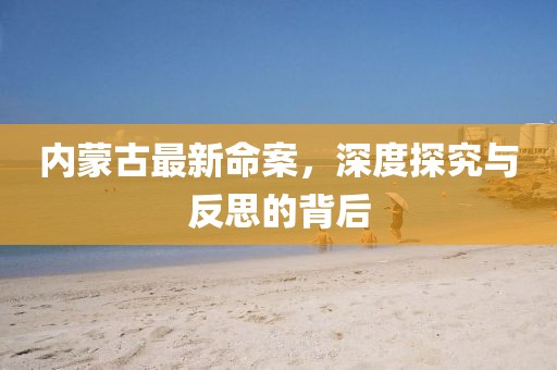 内蒙古最新命案，深度探究与反思的背后