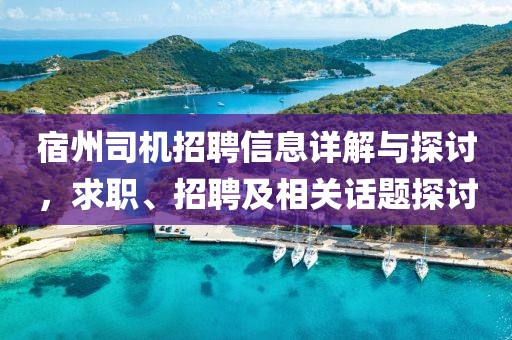 宿州司机招聘信息详解与探讨，求职、招聘及相关话题探讨