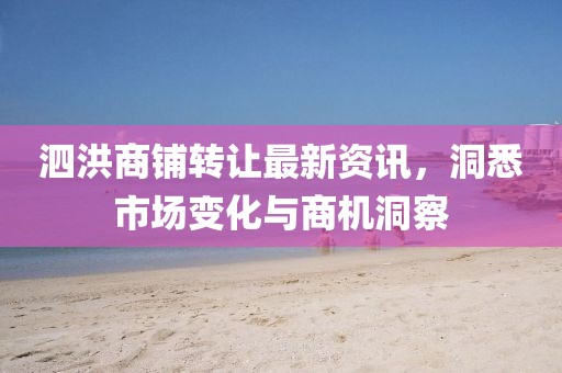 泗洪商铺转让最新资讯，洞悉市场变化与商机洞察
