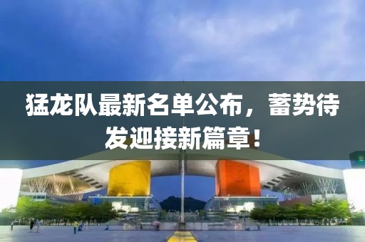 猛龙队最新名单公布，蓄势待发迎接新篇章！