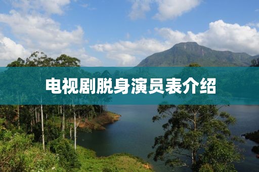 电视剧脱身演员表介绍