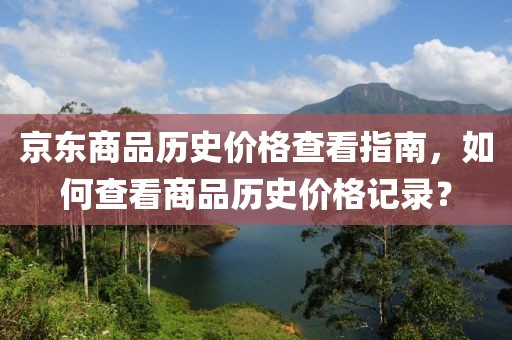 京东商品历史价格查看指南，如何查看商品历史价格记录？