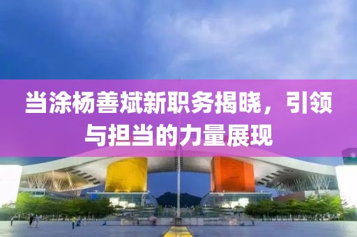 当涂杨善斌新职务揭晓，引领与担当的力量展现