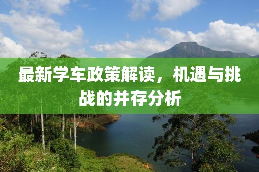 最新学车政策解读，机遇与挑战的并存分析