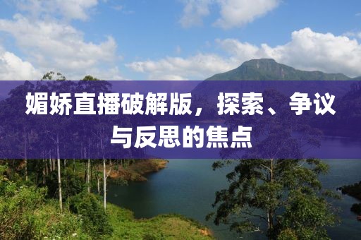 媚娇直播破解版，探索、争议与反思的焦点