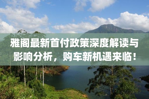 雅阁最新首付政策深度解读与影响分析，购车新机遇来临！