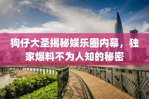 狗仔大圣揭秘娱乐圈内幕，独家爆料不为人知的秘密