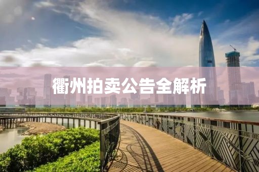 衢州拍卖公告全解析