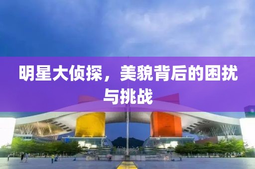 明星大侦探，美貌背后的困扰与挑战