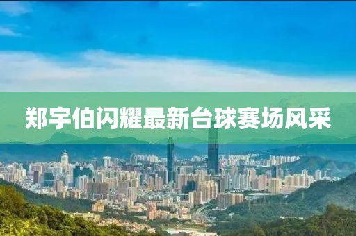 郑宇伯闪耀最新台球赛场风采