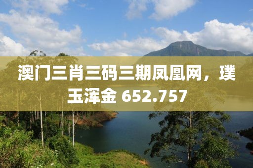 澳门三肖三码三期凤凰网，璞玉浑金 652.757