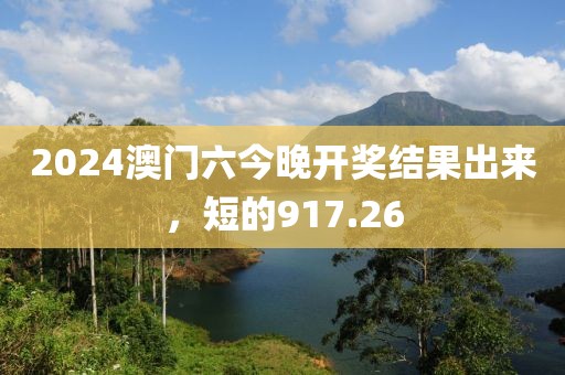 2024澳门六今晚开奖结果出来，短的917.26