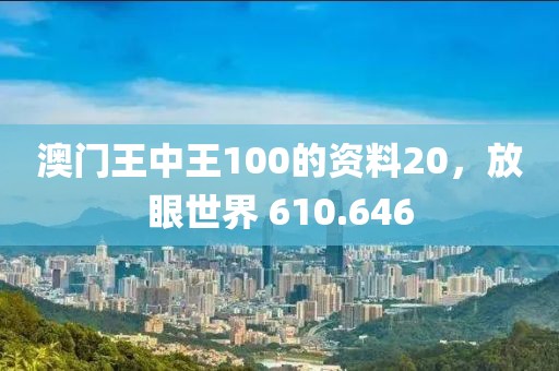 澳门王中王100的资料20，放眼世界 610.646