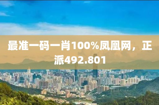 最准一码一肖100%凤凰网，正派492.801
