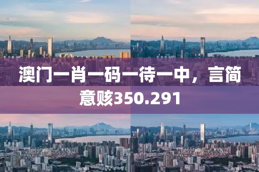 澳门一肖一码一待一中，言简意赅350.291