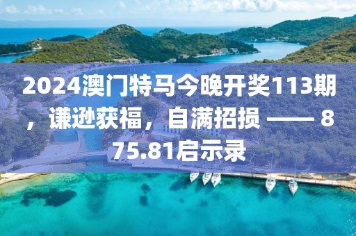 2024澳门特马今晚开奖113期，谦逊获福，自满招损 —— 875.81启示录