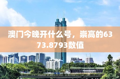 澳门今晚开什么号，崇高的6373.8793数值