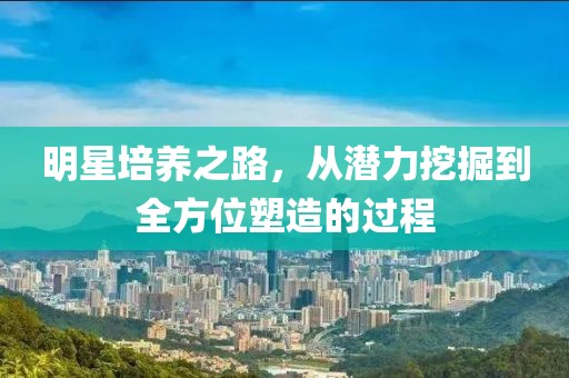 明星培养之路，从潜力挖掘到全方位塑造的过程